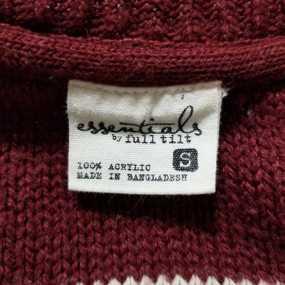 Essentials by Full Tilt sweater Small varsity striped knit pullover step hem - Picture 11 of 12